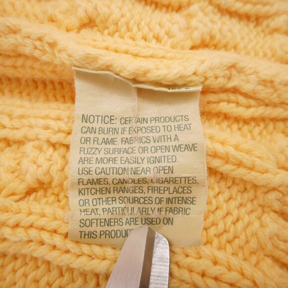 LL Bean Cable Knit Pullover Sweater Women's S (approx) Yellow Fisherman Knit - Picture 8 of 8